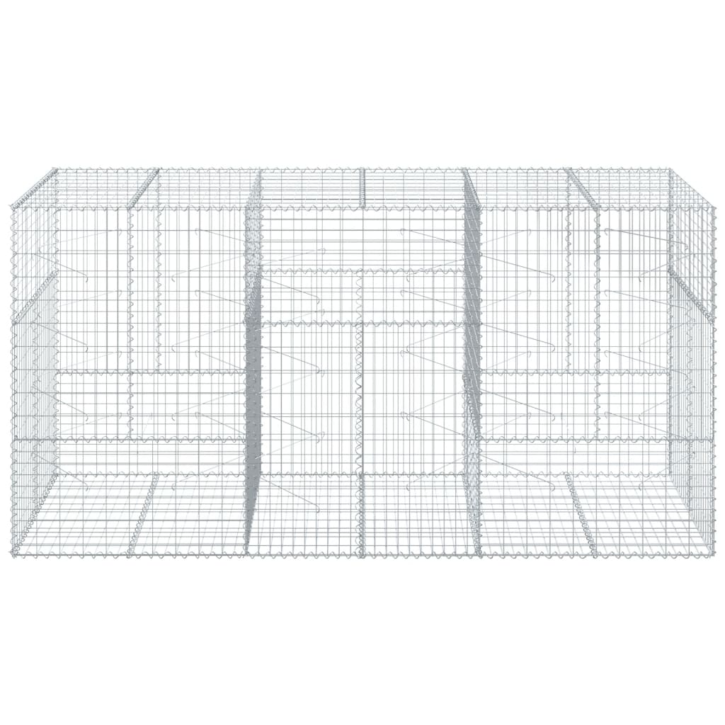 vidaXL Coș gabion cu capac, 300x100x150 cm, fier galvanizat