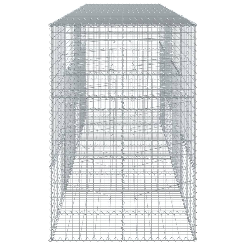 vidaXL Coș gabion cu capac, 400x100x150 cm, fier galvanizat vidaXL Coș gabion cu capac, 400x100x150 cm, fier galvanizat