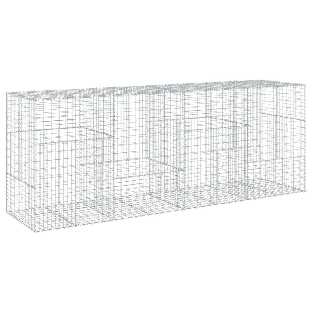 vidaXL Coș gabion cu capac, 400x100x150 cm, fier galvanizat vidaXL Coș gabion cu capac, 400x100x150 cm, fier galvanizat
