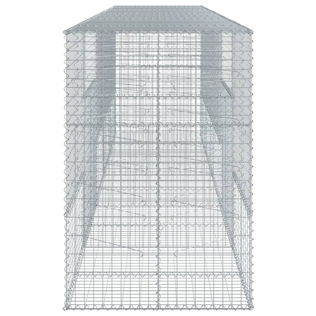 vidaXL Coș gabion cu capac, 500x100x150 cm, fier galvanizat