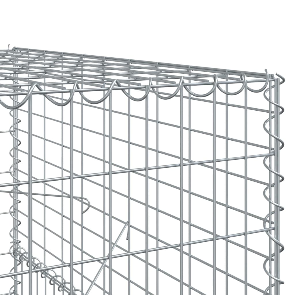 vidaXL Coș gabion cu capac, 500x100x150 cm, fier galvanizat