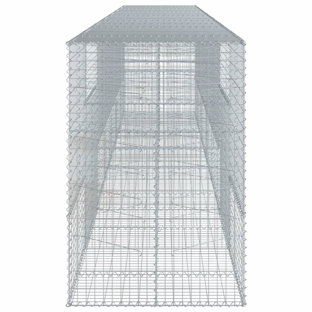 vidaXL Coș gabion cu capac, 700x100x150 cm, fier galvanizat
