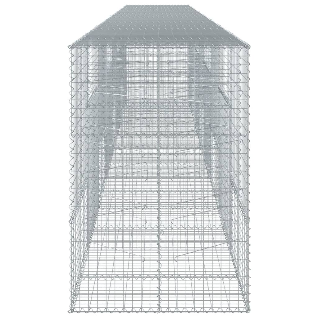vidaXL Coș gabion cu capac, 800x100x150 cm, fier galvanizat