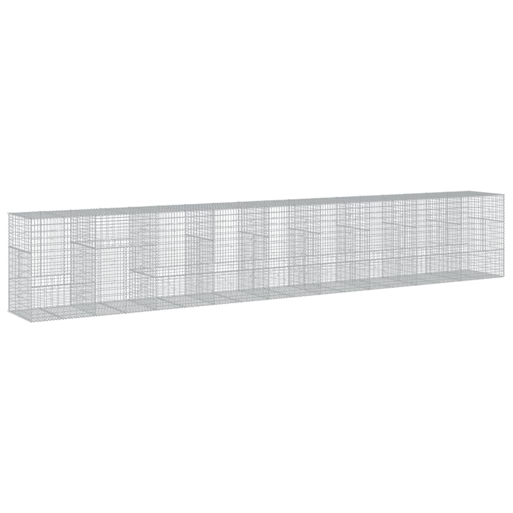vidaXL Coș gabion cu capac, 900x100x150 cm, fier galvanizat vidaXL Coș gabion cu capac, 900x100x150 cm, fier galvanizat