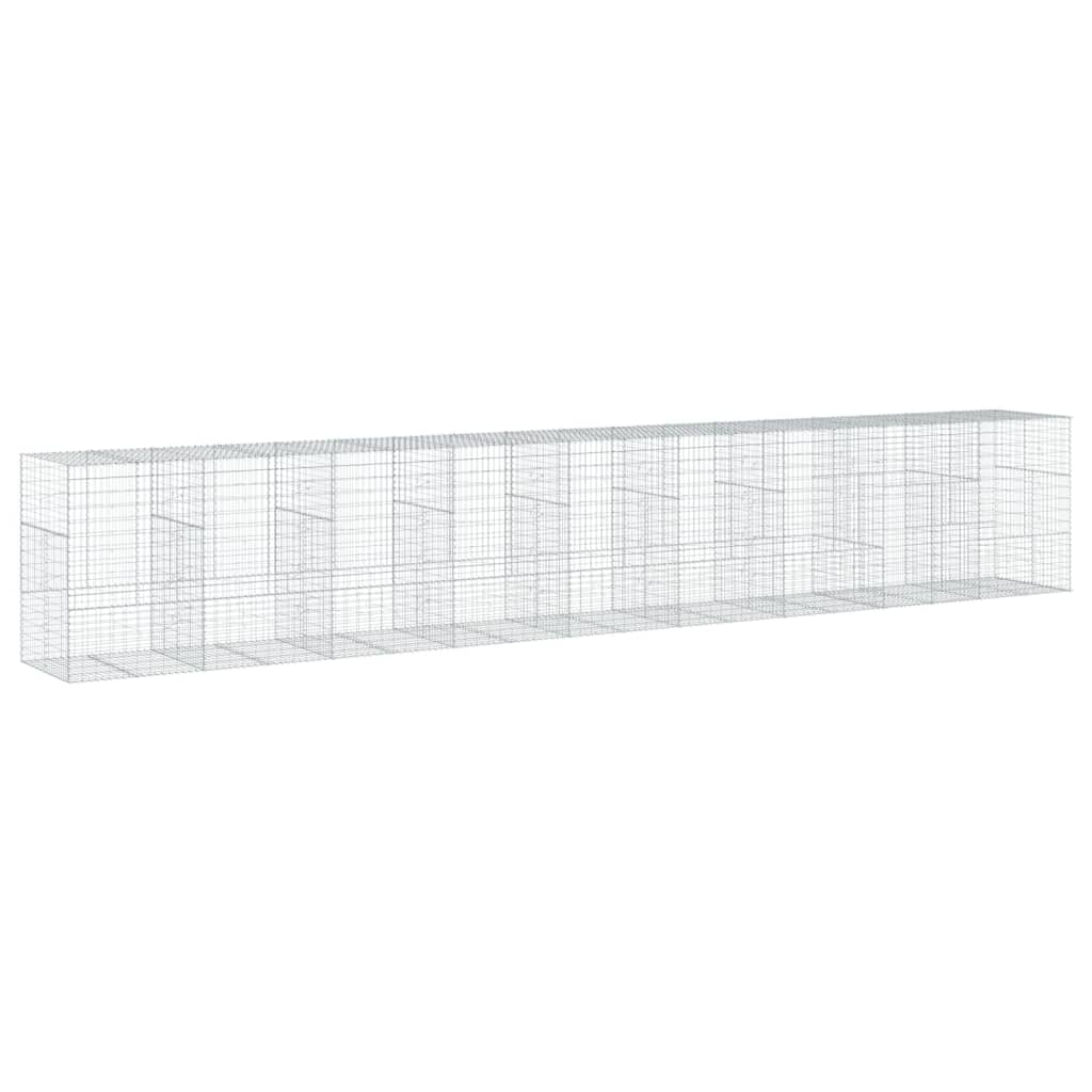 vidaXL Coș gabion cu capac, 900x100x150 cm, fier galvanizat vidaXL Coș gabion cu capac, 900x100x150 cm, fier galvanizat