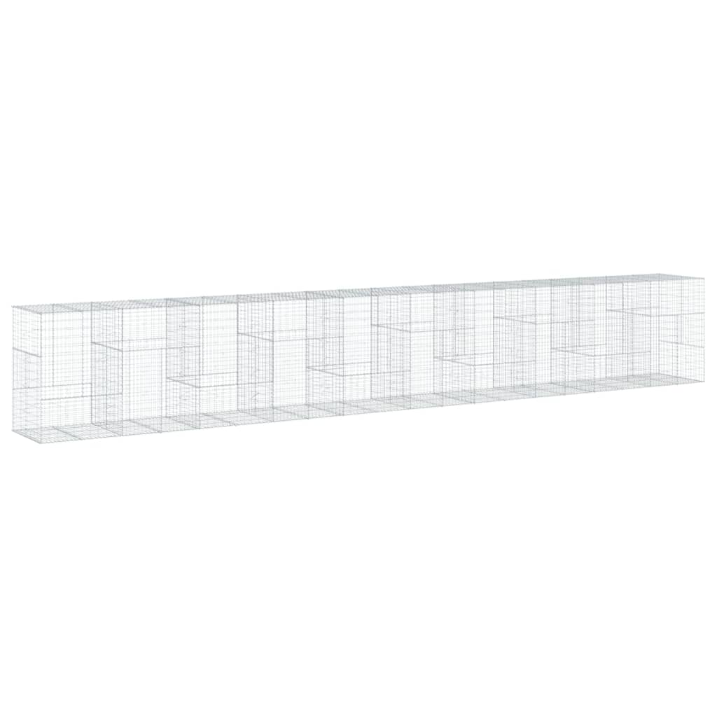 vidaXL Coș gabion cu capac, 1000x100x150 cm, fier galvanizat vidaXL Coș gabion cu capac, 1000x100x150 cm, fier galvanizat