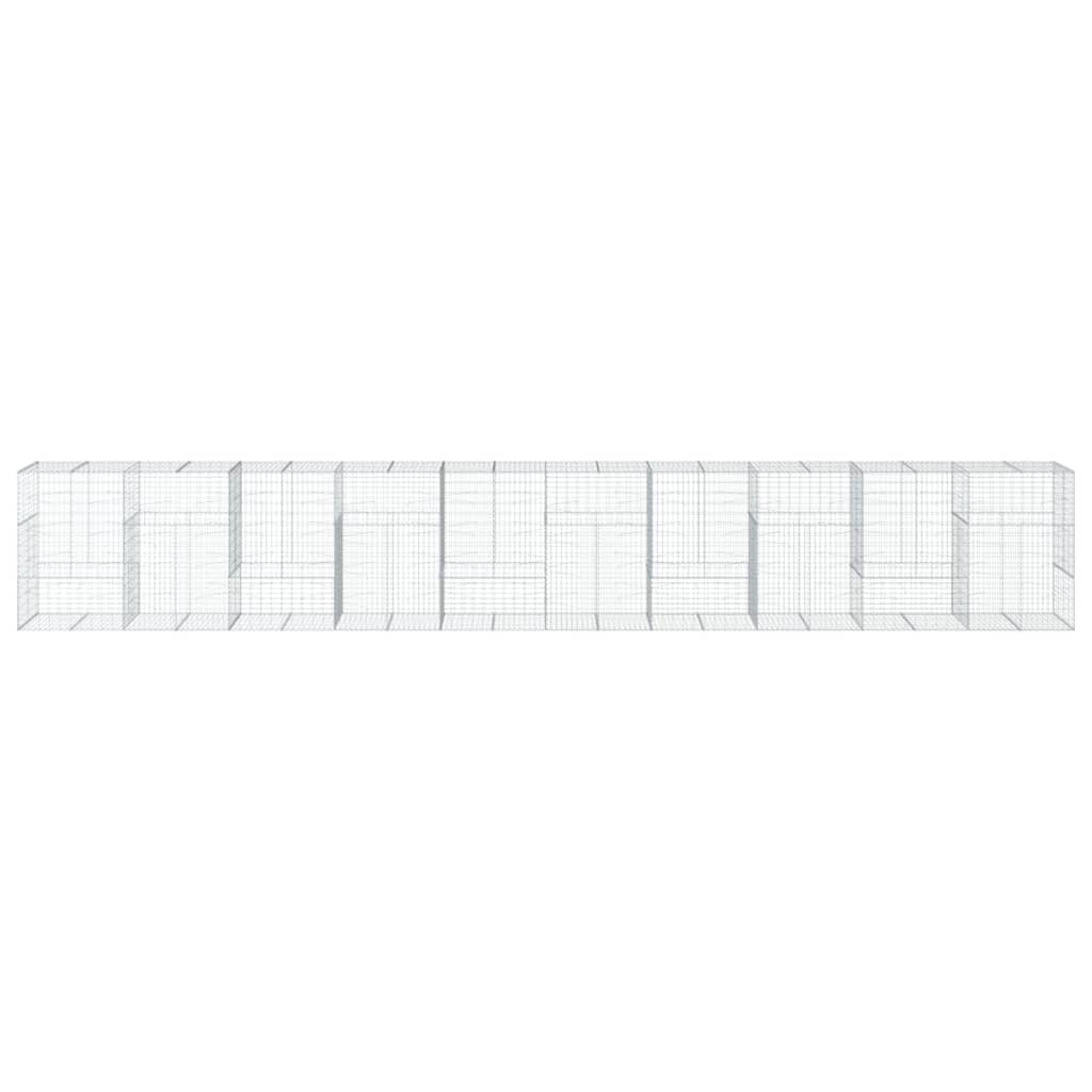 vidaXL Coș gabion cu capac, 1000x100x150 cm, fier galvanizat vidaXL Coș gabion cu capac, 1000x100x150 cm, fier galvanizat