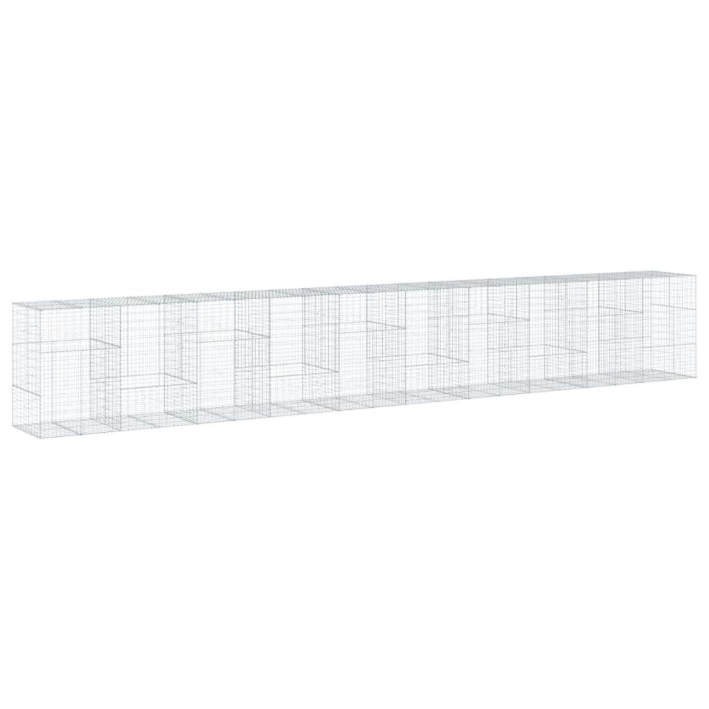 vidaXL Coș gabion cu capac, 1000x100x150 cm, fier galvanizat vidaXL Coș gabion cu capac, 1000x100x150 cm, fier galvanizat