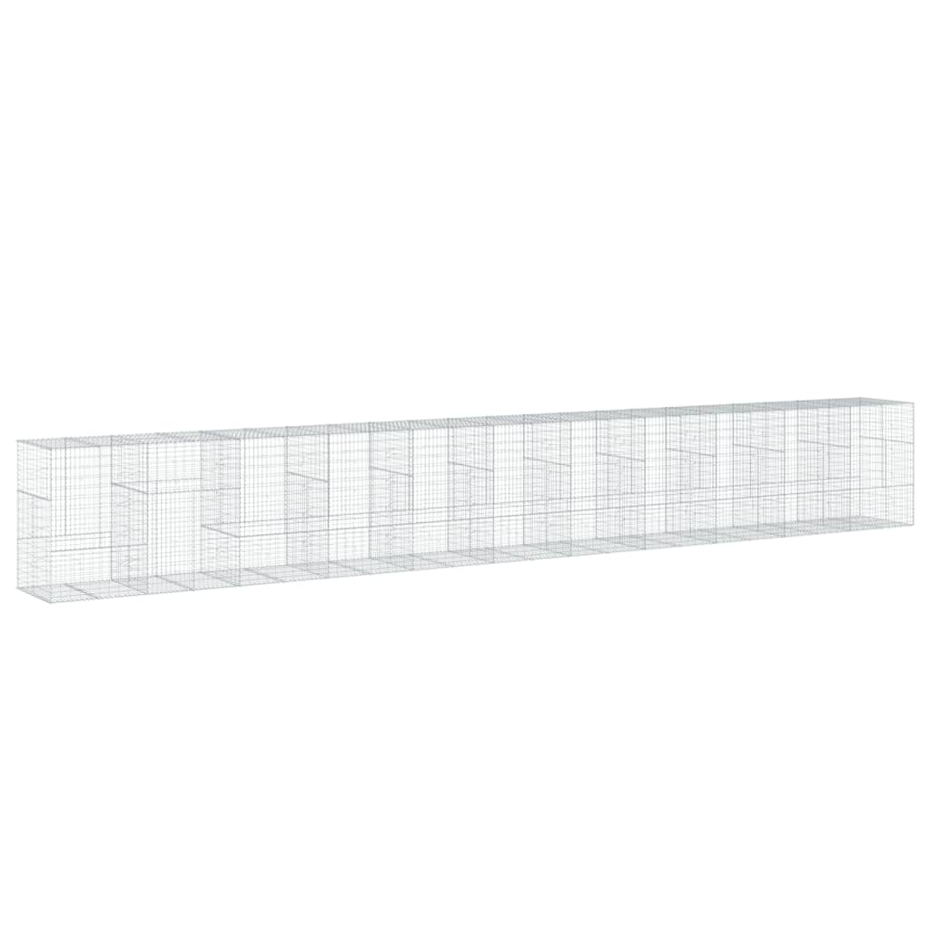 vidaXL Coș gabion cu capac, 1100x100x150 cm, fier galvanizat