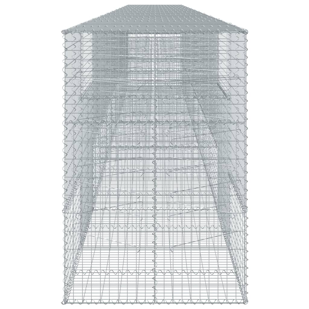 vidaXL Coș gabion cu capac, 1100x100x150 cm, fier galvanizat