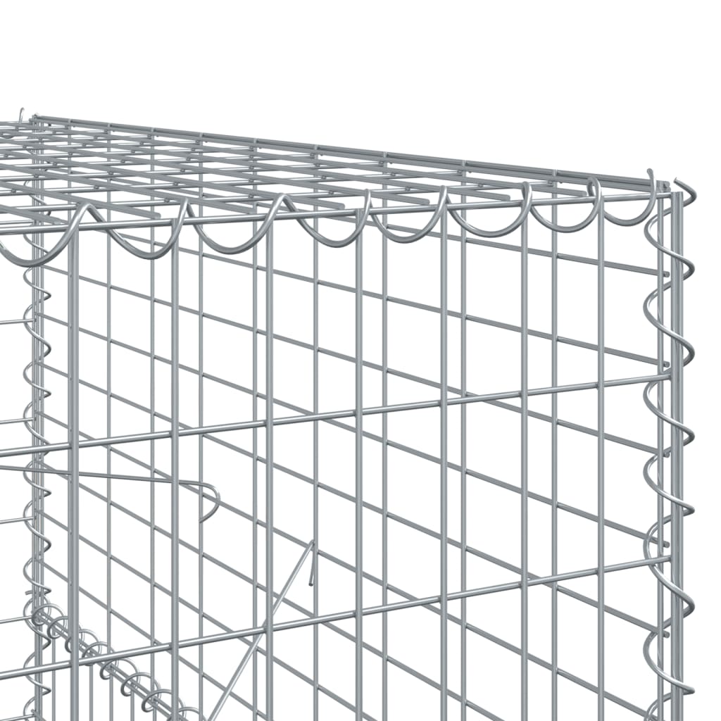 vidaXL Coș gabion cu capac, 1100x100x150 cm, fier galvanizat