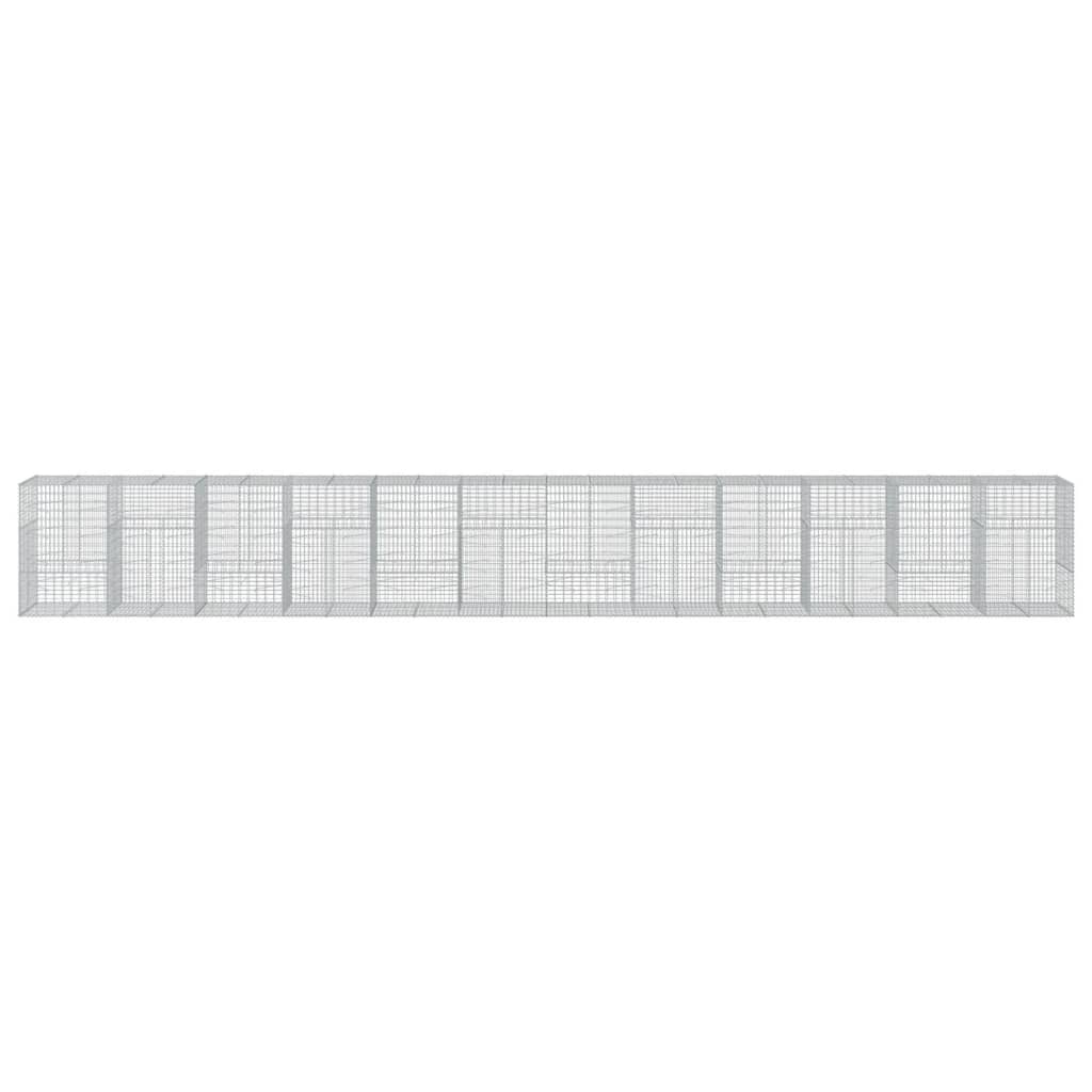 vidaXL Coș gabion cu capac, 1200x100x150 cm, fier galvanizat vidaXL Coș gabion cu capac, 1200x100x150 cm, fier galvanizat