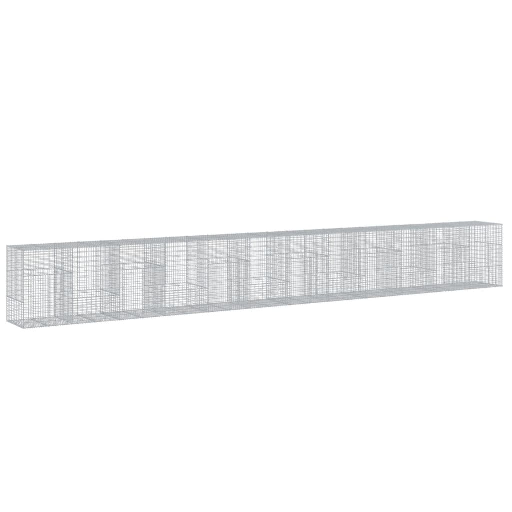 vidaXL Coș gabion cu capac, 1200x100x150 cm, fier galvanizat vidaXL Coș gabion cu capac, 1200x100x150 cm, fier galvanizat
