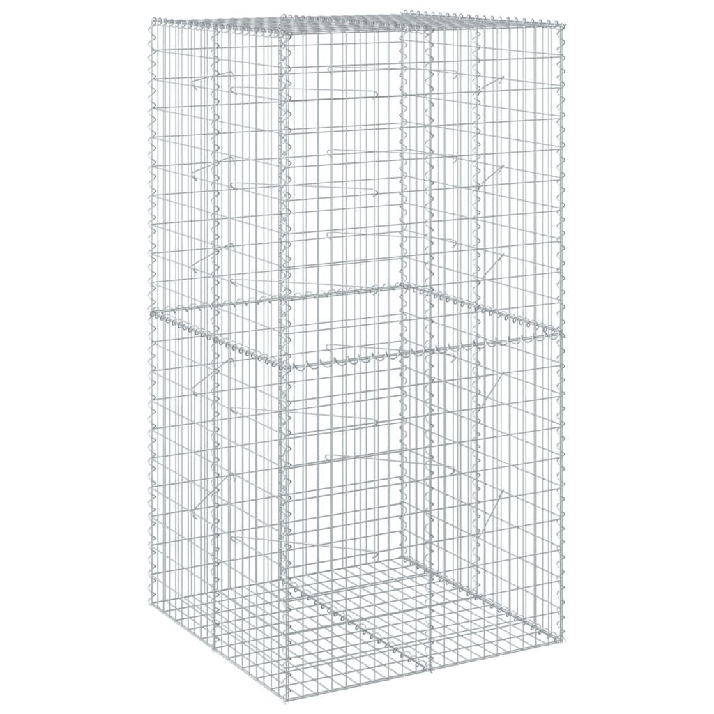 vidaXL Coș gabion cu capac, 100x100x200 cm, fier galvanizat