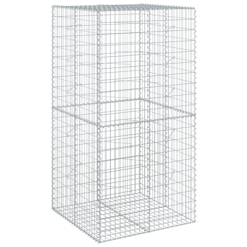 vidaXL Coș gabion cu capac, 100x100x200 cm, fier galvanizat