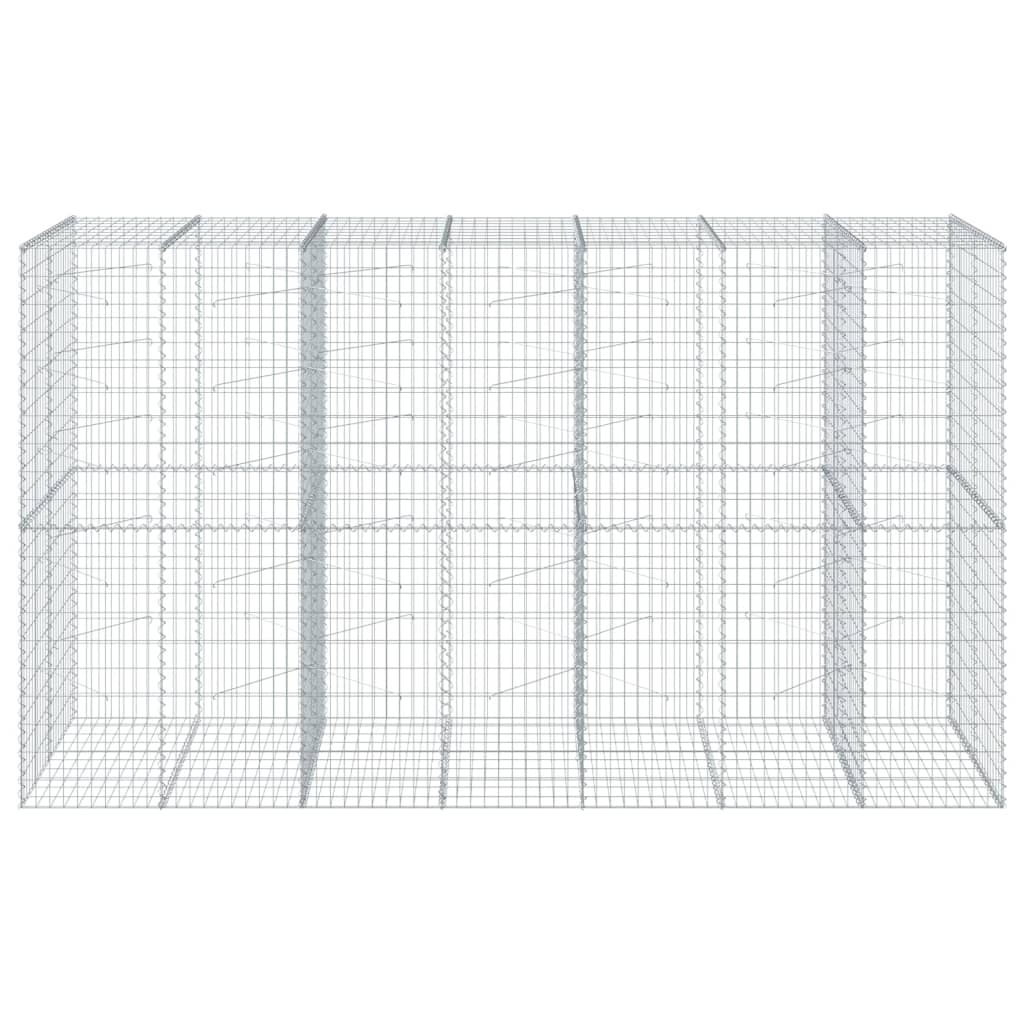 vidaXL Coș gabion cu capac, 350x100x200 cm, fier galvanizat