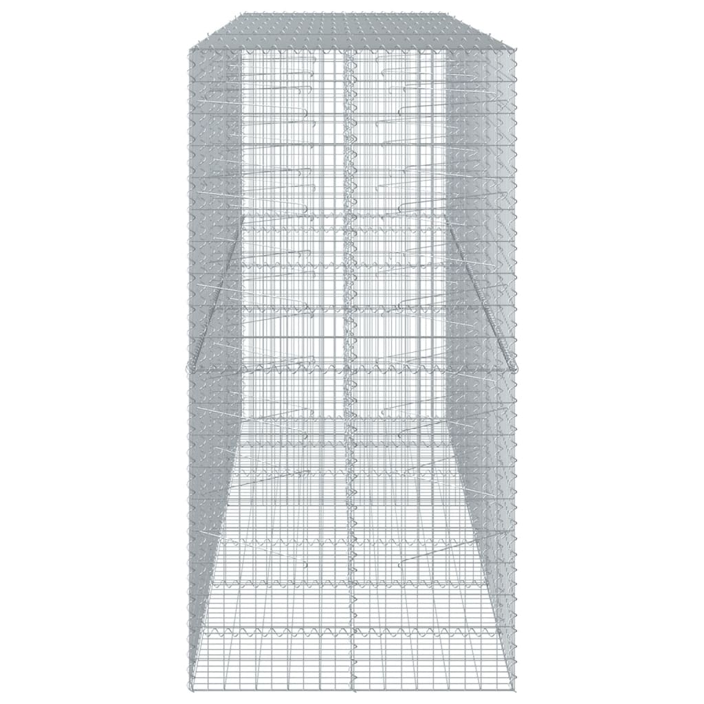 vidaXL Coș gabion cu capac, 350x100x200 cm, fier galvanizat