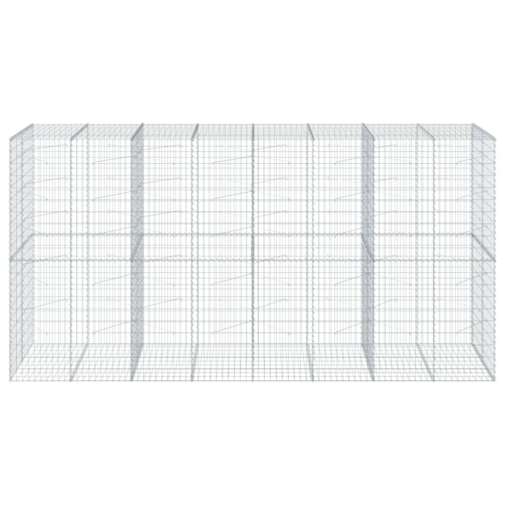 vidaXL Coș gabion cu capac, 400x100x200 cm, fier galvanizat