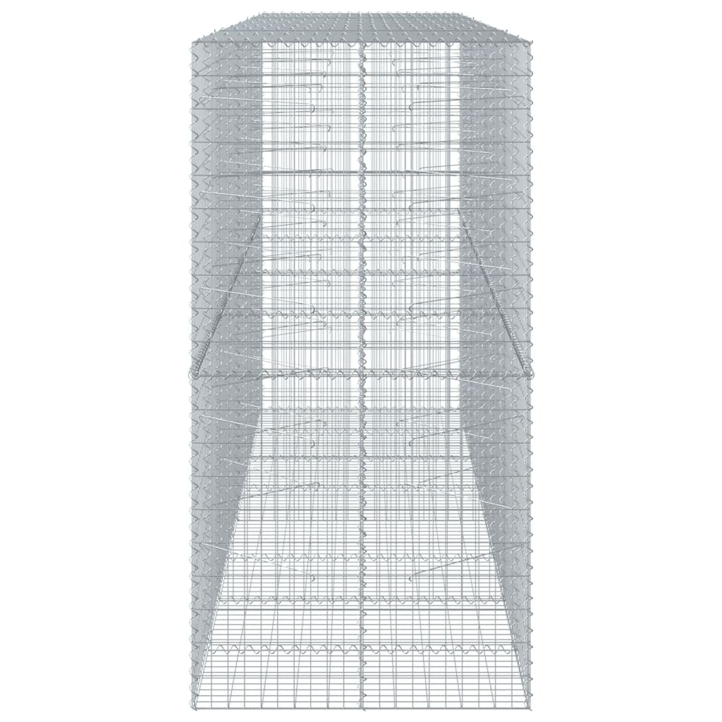 vidaXL Coș gabion cu capac, 400x100x200 cm, fier galvanizat