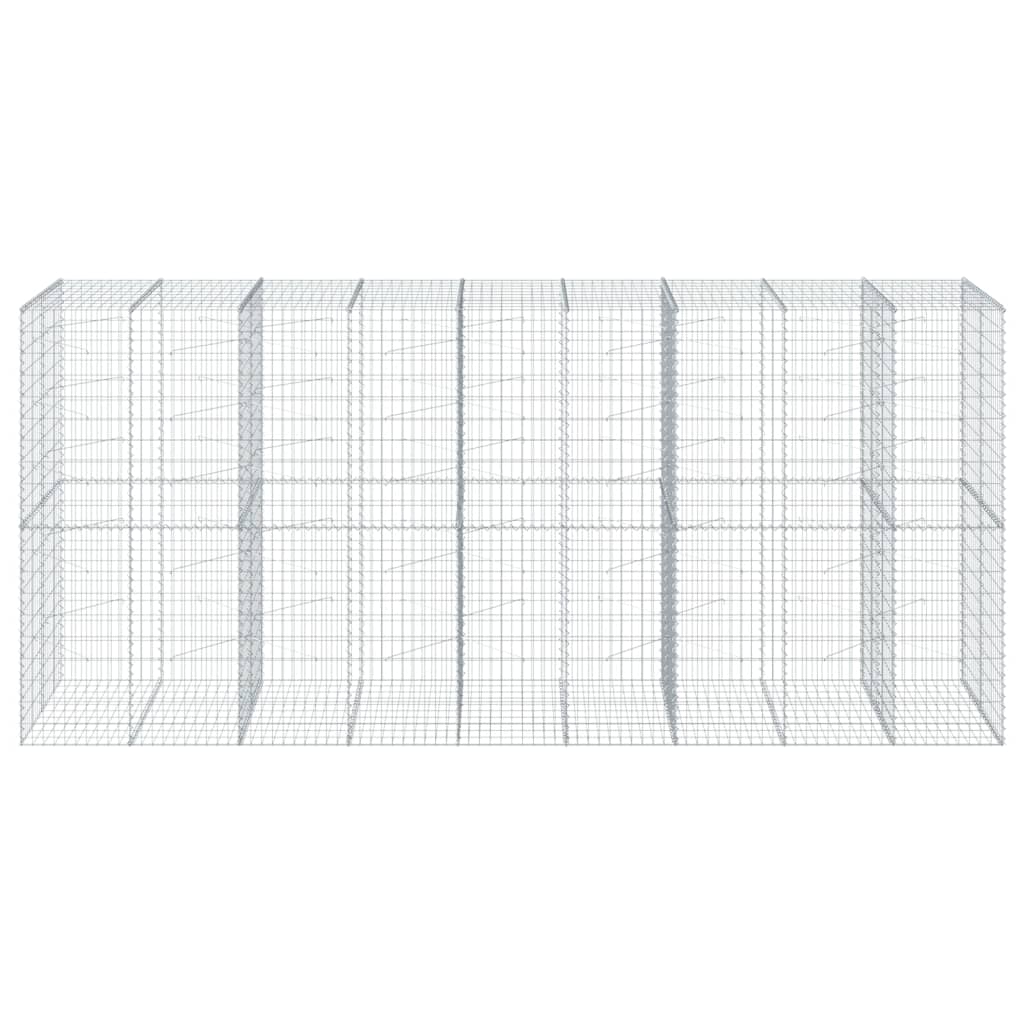 vidaXL Coș gabion cu capac, 450x100x200 cm, fier galvanizat