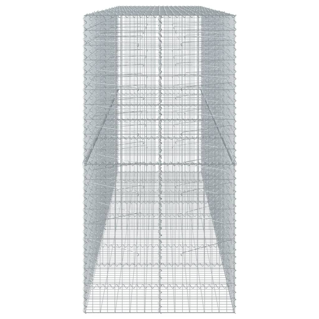 vidaXL Coș gabion cu capac, 450x100x200 cm, fier galvanizat