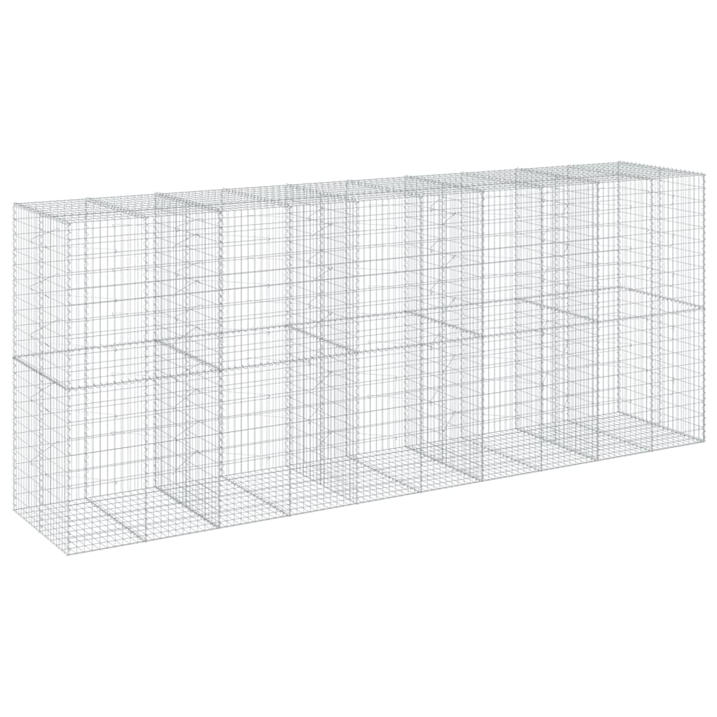 vidaXL Coș gabion cu capac, 500x100x200 cm, fier galvanizat