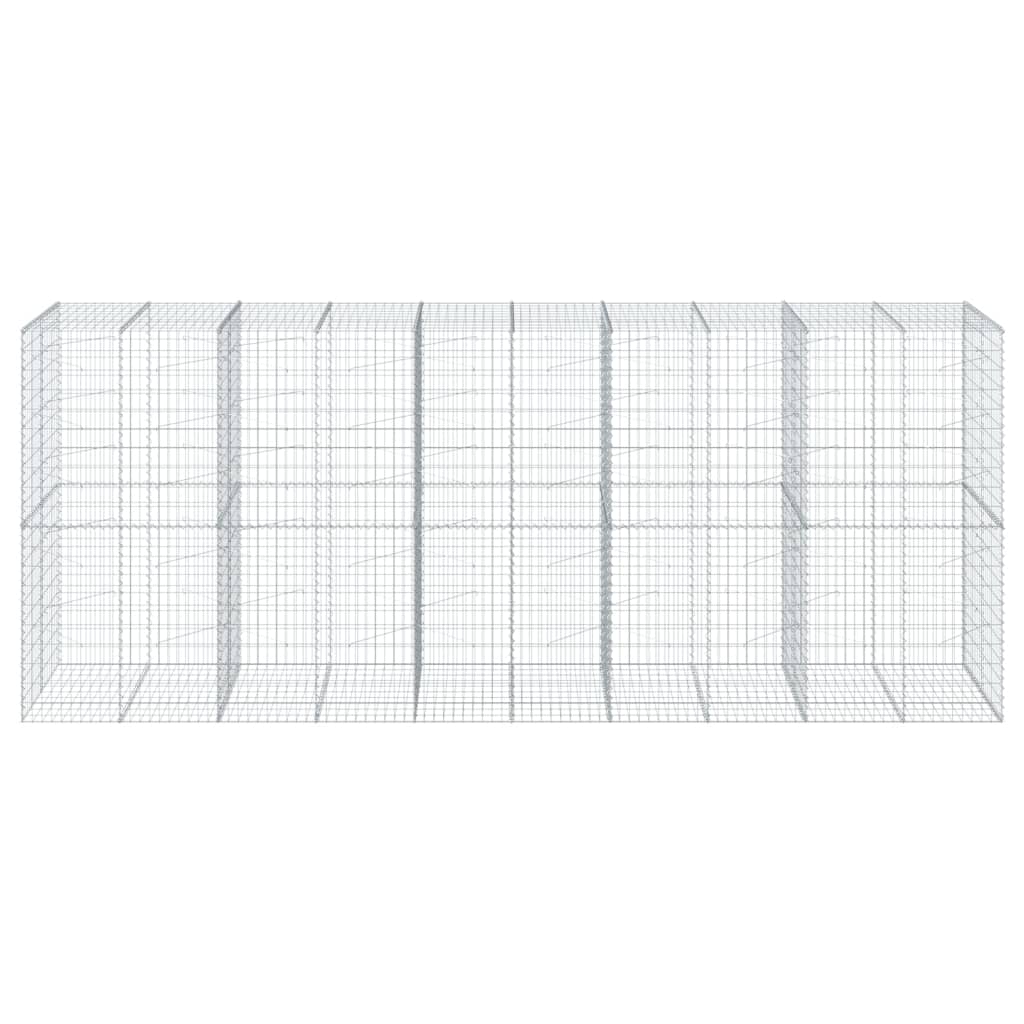 vidaXL Coș gabion cu capac, 500x100x200 cm, fier galvanizat