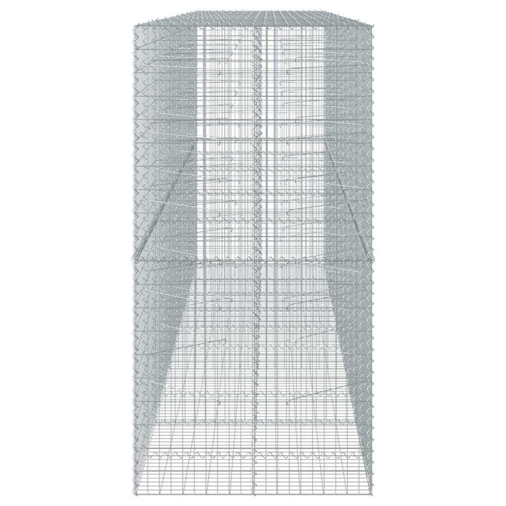 vidaXL Coș gabion cu capac, 500x100x200 cm, fier galvanizat