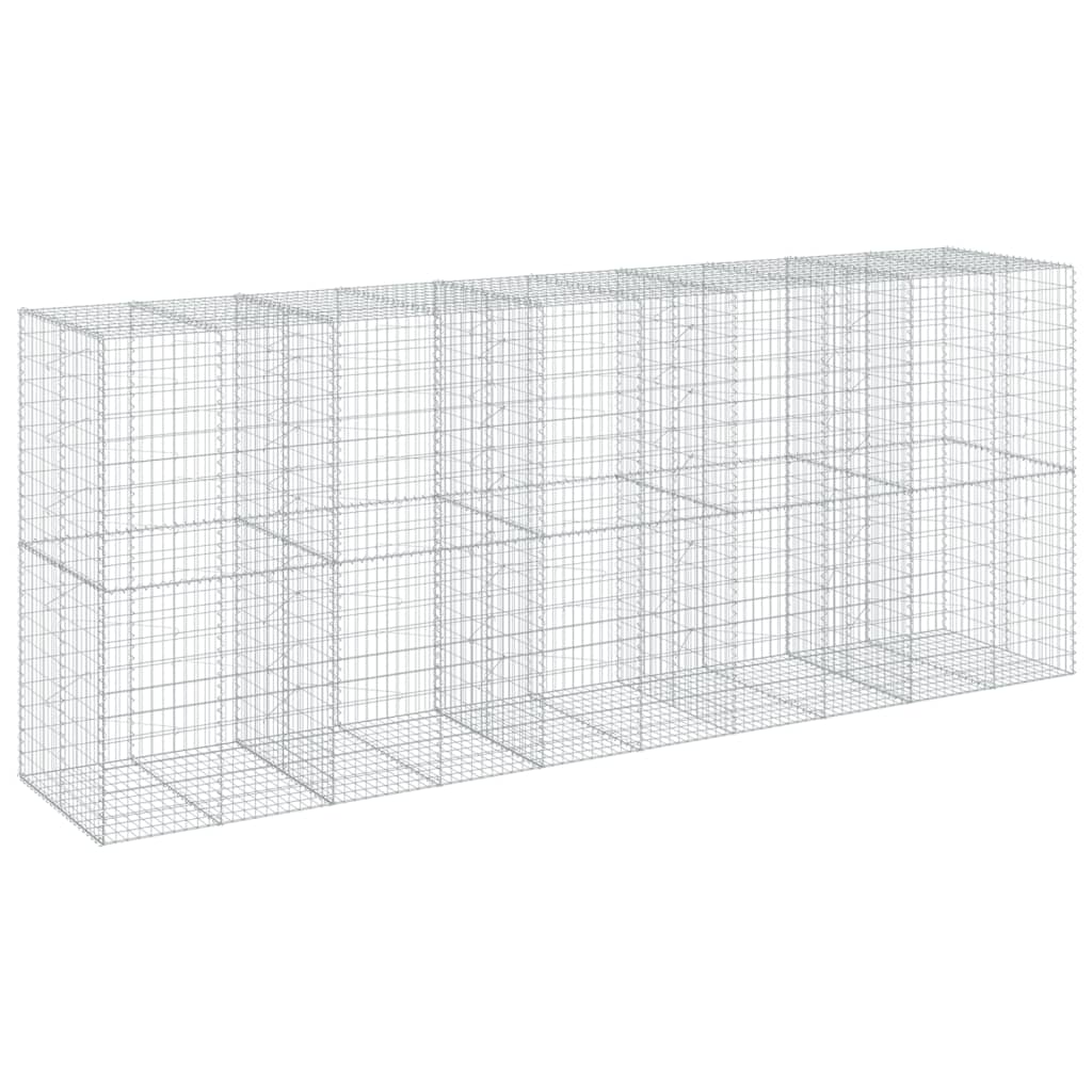 vidaXL Coș gabion cu capac, 500x100x200 cm, fier galvanizat