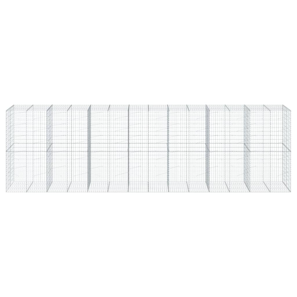 vidaXL Coș gabion cu capac, 700x100x200 cm, fier galvanizat