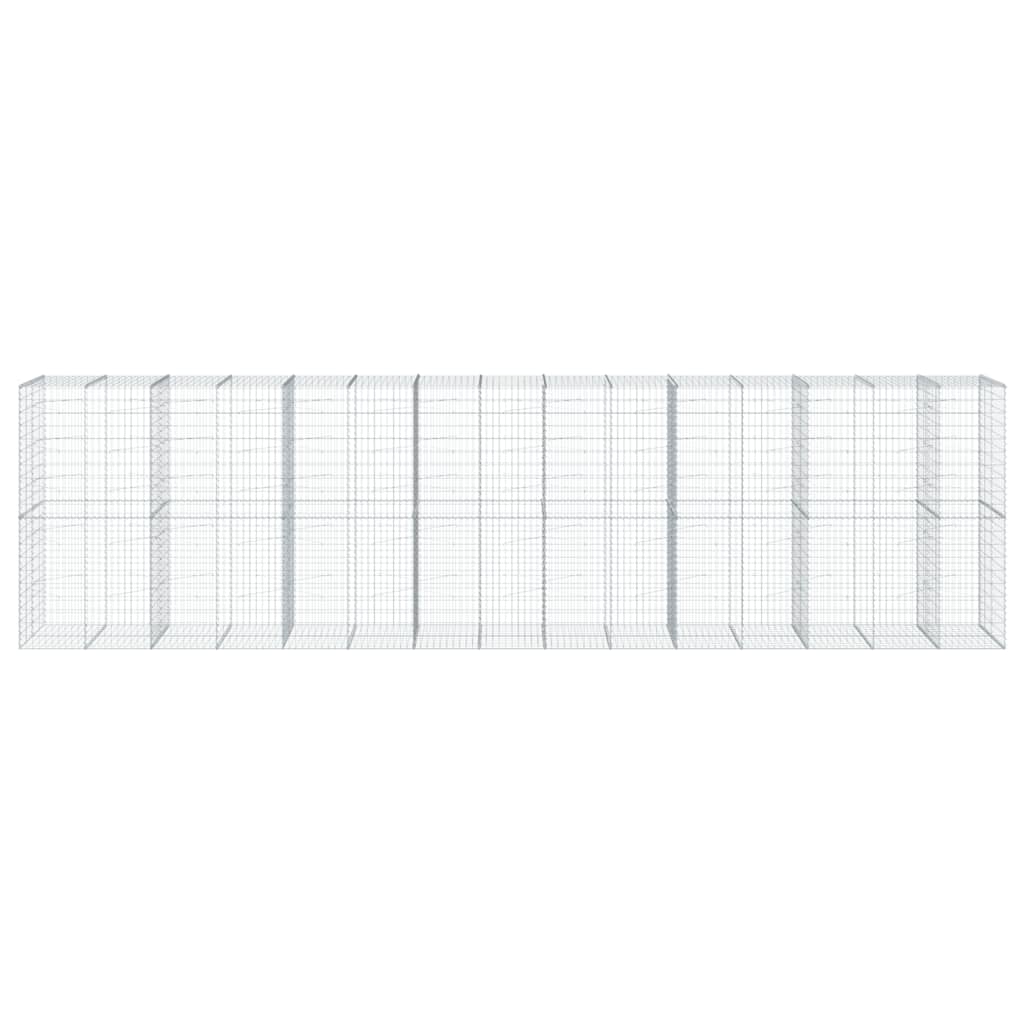 vidaXL Coș gabion cu capac, 750x100x200 cm, fier galvanizat