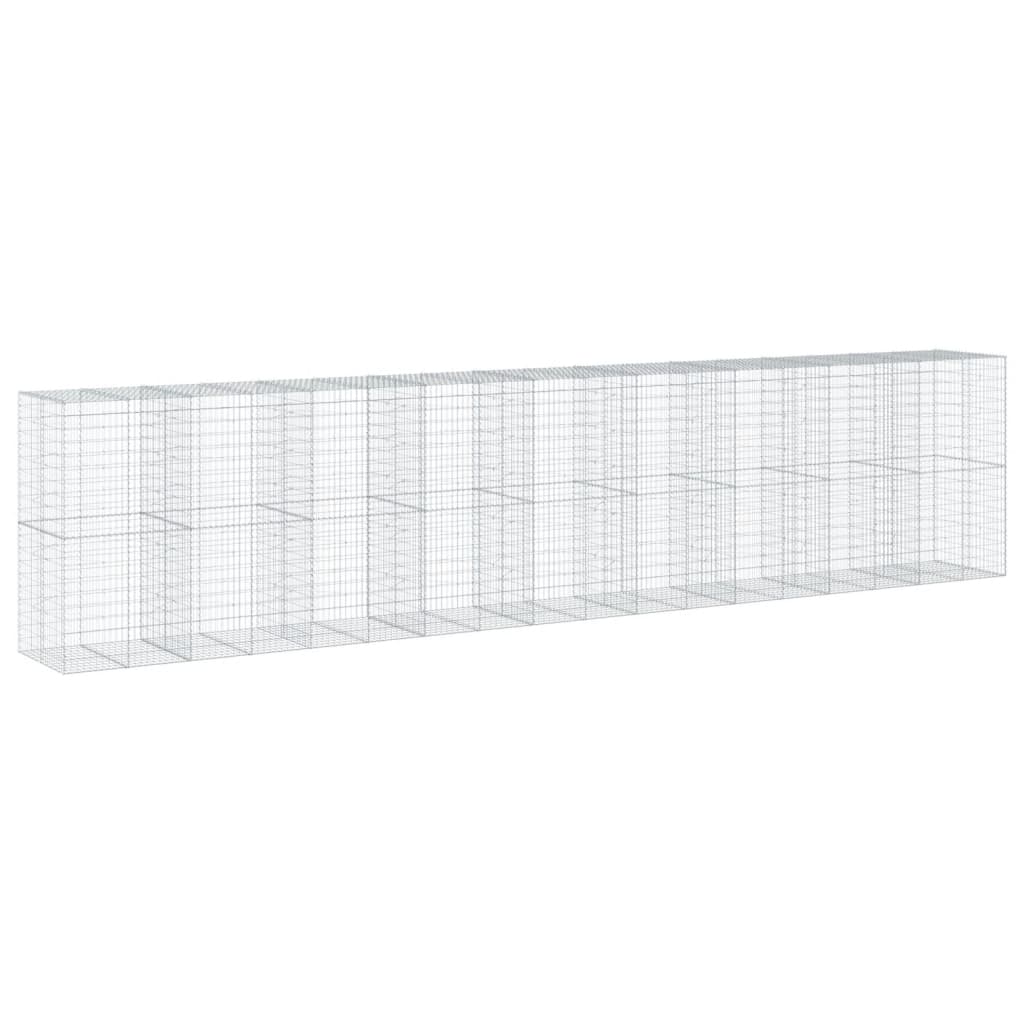 vidaXL Coș gabion cu capac, 900x100x200 cm, fier galvanizat vidaXL Coș gabion cu capac, 900x100x200 cm, fier galvanizat