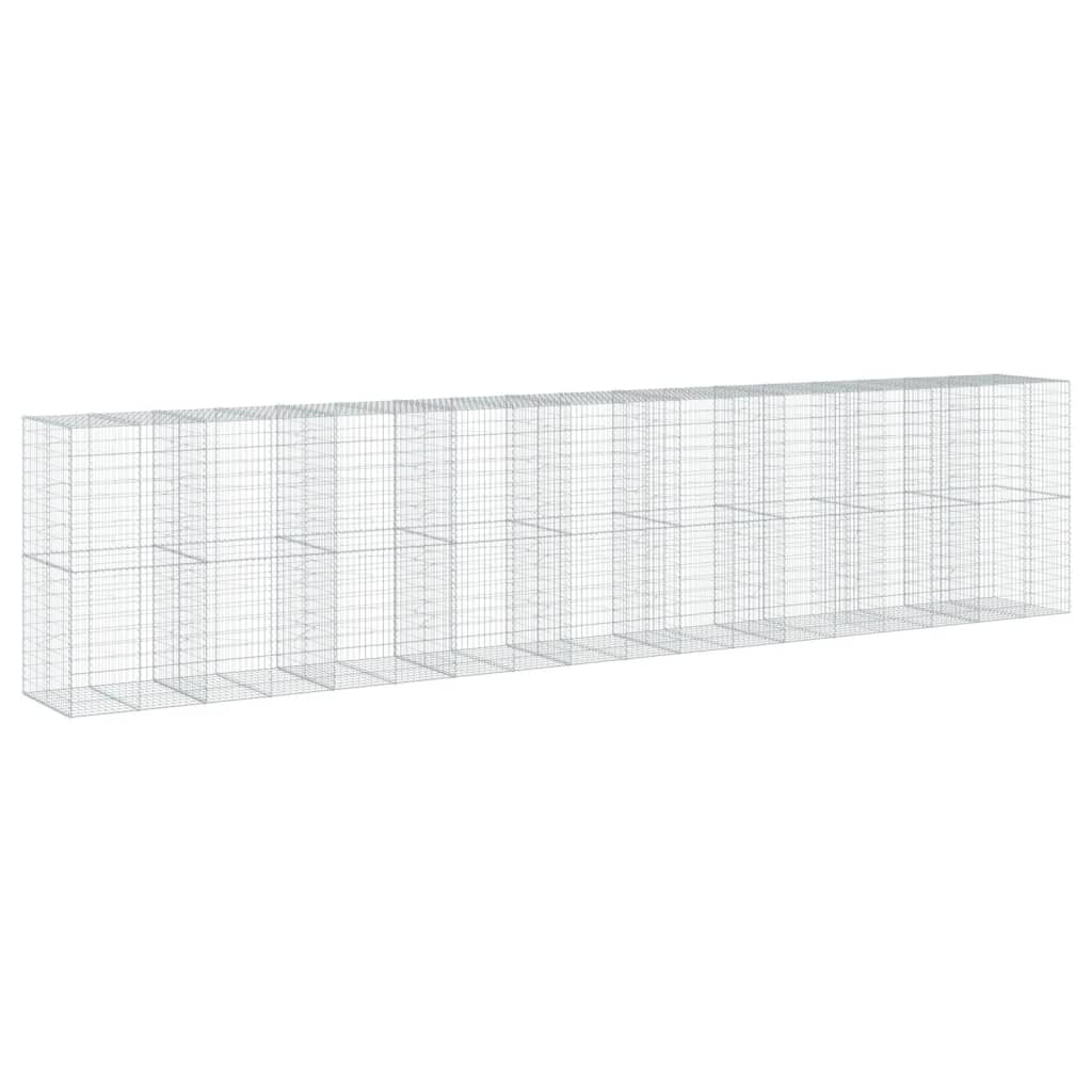 vidaXL Coș gabion cu capac, 900x100x200 cm, fier galvanizat vidaXL Coș gabion cu capac, 900x100x200 cm, fier galvanizat