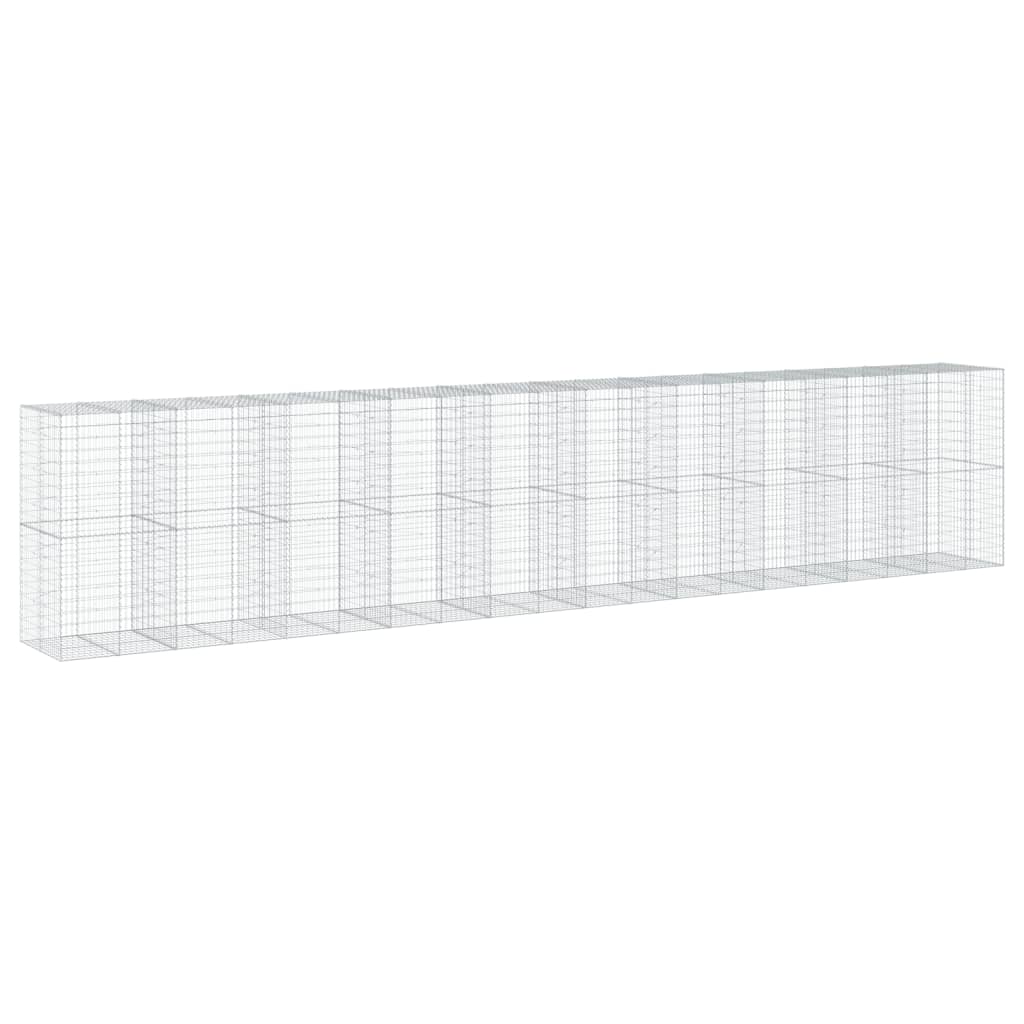 vidaXL Coș gabion cu capac, 1000x100x200 cm, fier galvanizat vidaXL Coș gabion cu capac, 1000x100x200 cm, fier galvanizat