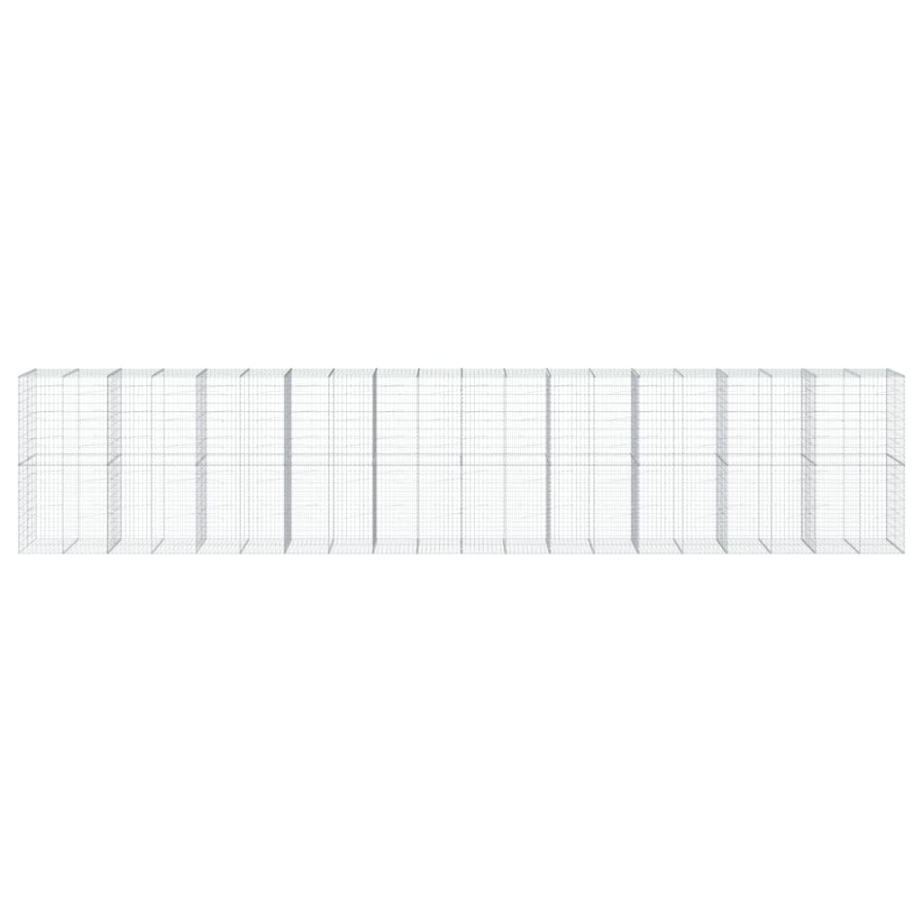 vidaXL Coș gabion cu capac, 1000x100x200 cm, fier galvanizat vidaXL Coș gabion cu capac, 1000x100x200 cm, fier galvanizat