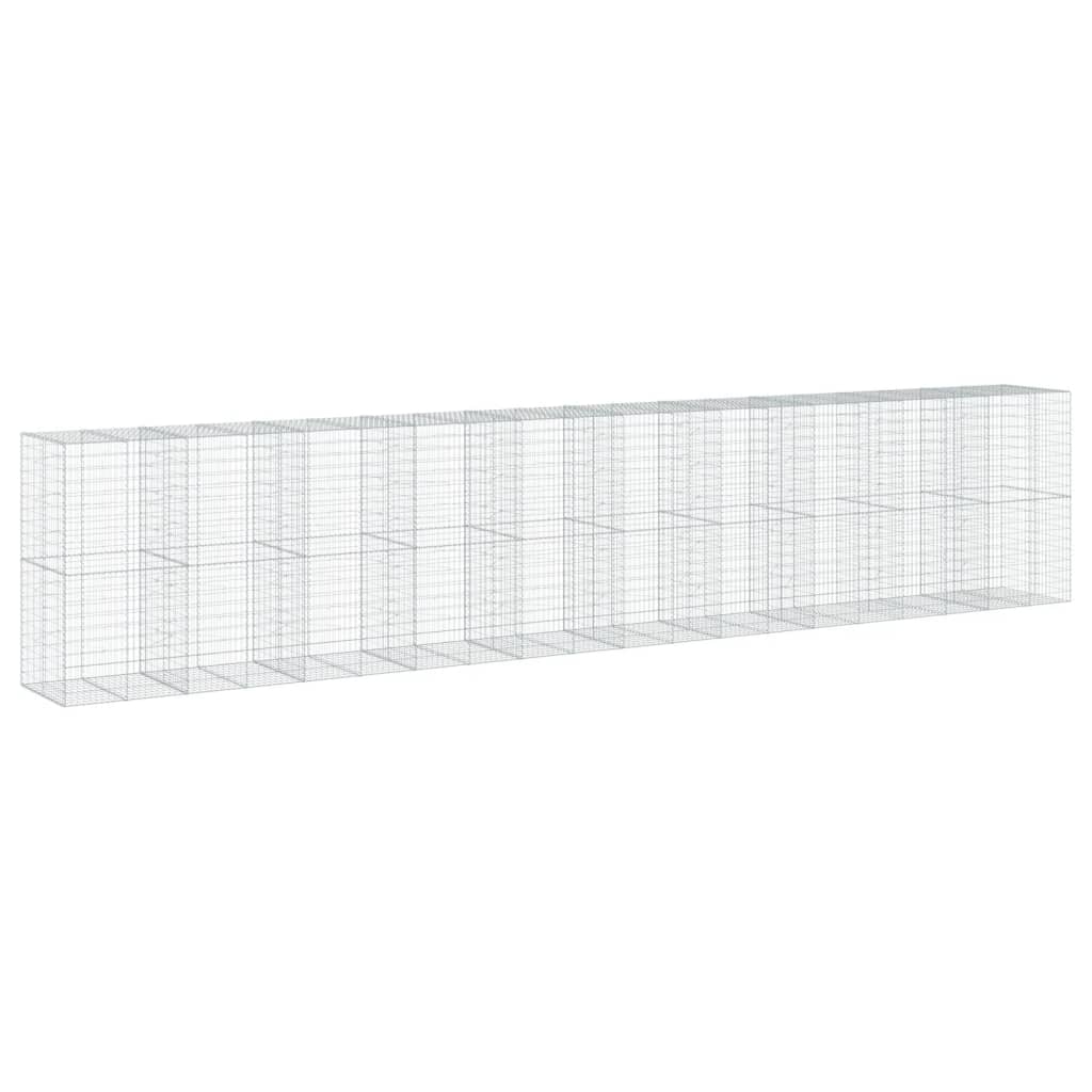vidaXL Coș gabion cu capac, 1000x100x200 cm, fier galvanizat vidaXL Coș gabion cu capac, 1000x100x200 cm, fier galvanizat