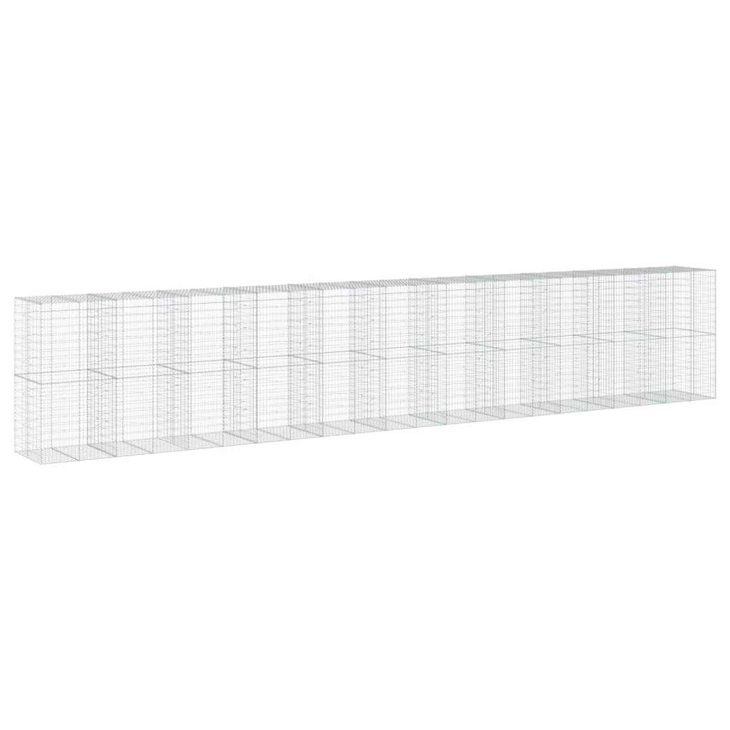 vidaXL Coș gabion cu capac, 1100x100x200 cm, fier galvanizat vidaXL Coș gabion cu capac, 1100x100x200 cm, fier galvanizat