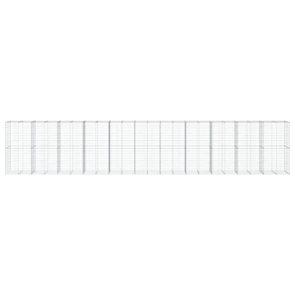 vidaXL Coș gabion cu capac, 1100x100x200 cm, fier galvanizat vidaXL Coș gabion cu capac, 1100x100x200 cm, fier galvanizat
