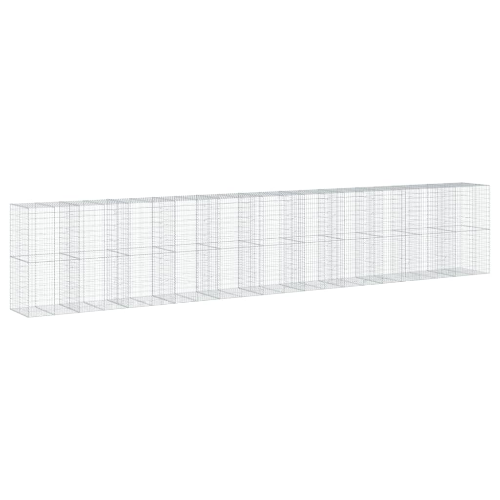 vidaXL Coș gabion cu capac, 1100x100x200 cm, fier galvanizat vidaXL Coș gabion cu capac, 1100x100x200 cm, fier galvanizat