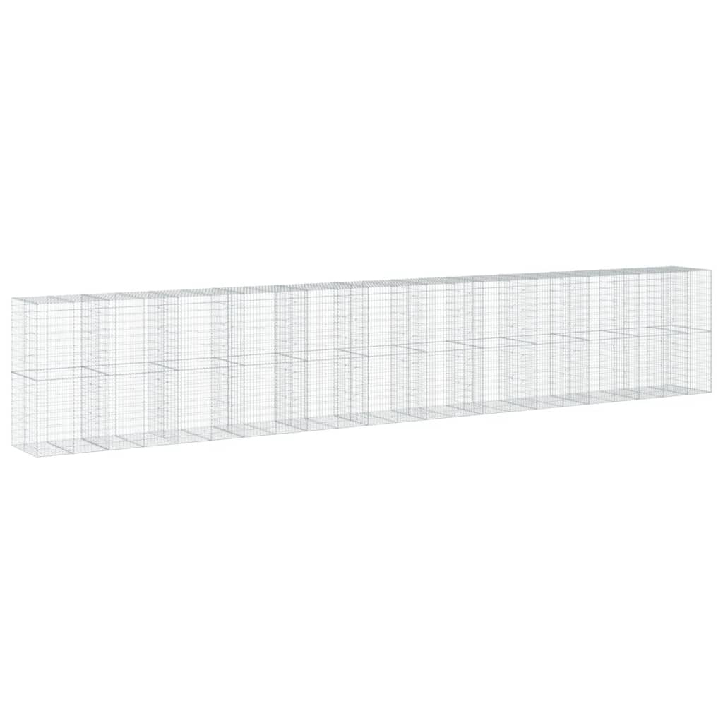 vidaXL Coș gabion cu capac, 1150x100x200 cm, fier galvanizat vidaXL Coș gabion cu capac, 1150x100x200 cm, fier galvanizat