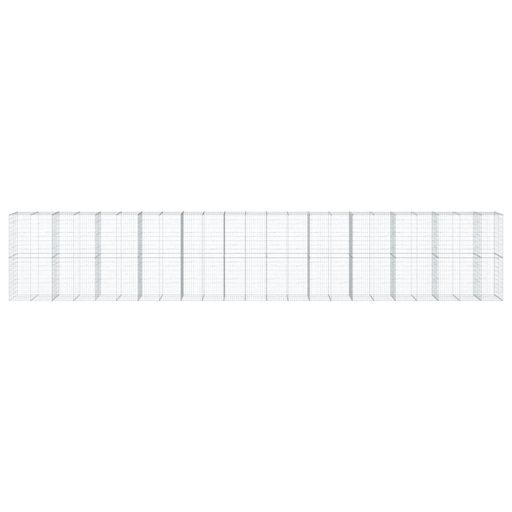 vidaXL Coș gabion cu capac, 1150x100x200 cm, fier galvanizat vidaXL Coș gabion cu capac, 1150x100x200 cm, fier galvanizat