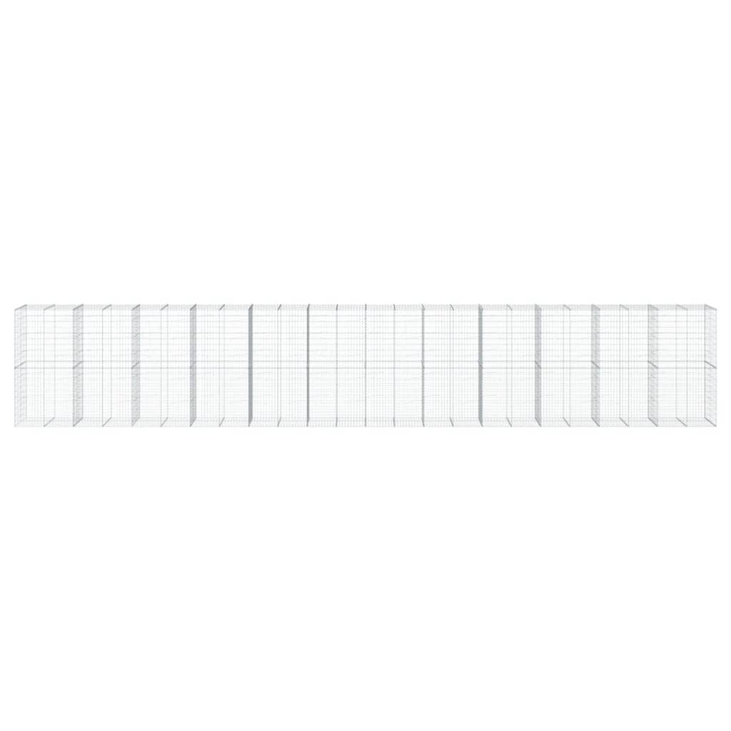 vidaXL Coș gabion cu capac, 1200x100x200 cm, fier galvanizat