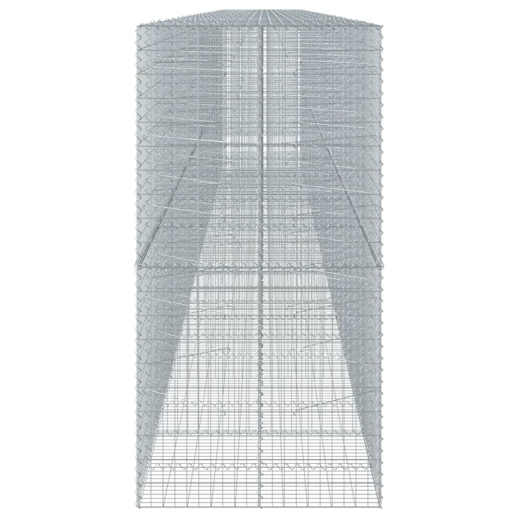 vidaXL Coș gabion cu capac, 1200x100x200 cm, fier galvanizat