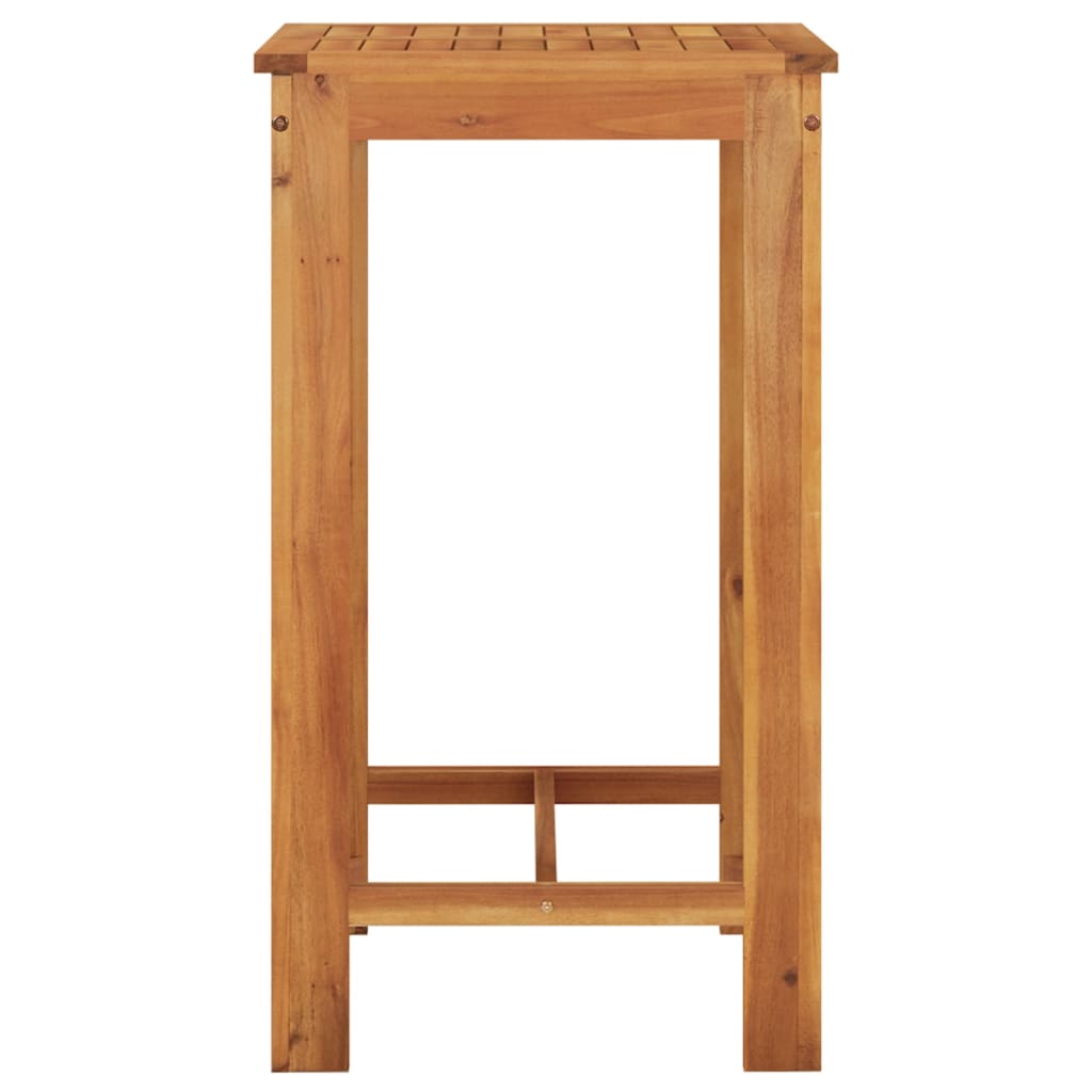 vidaXL Set bar de grădină, 3 piese, gri, lemn masiv acacia/ poliratan