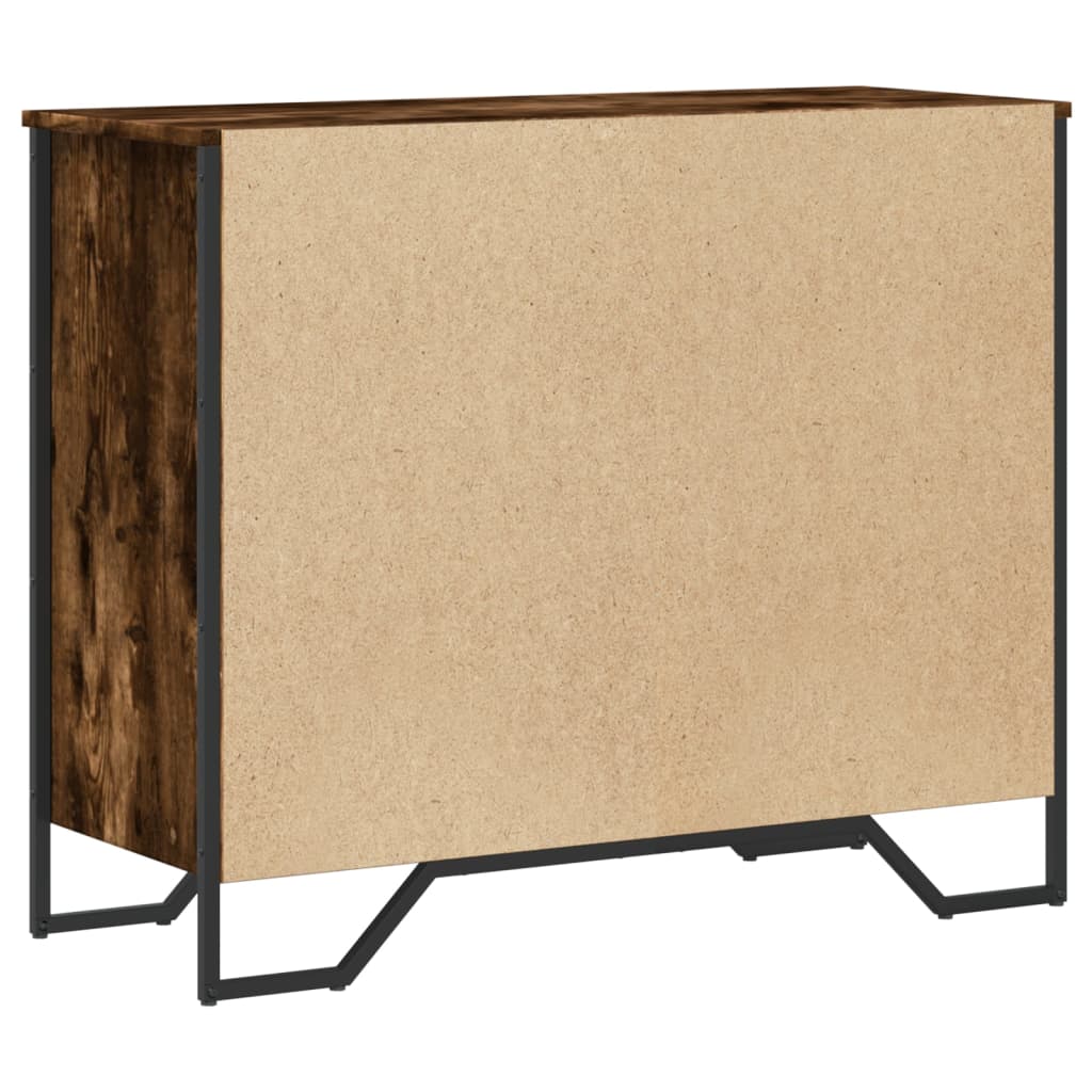 vidaXL Comodă cu sertare stejar fumuriu 91x35,5x74,5 cm lemn prelucrat vidaXL Comodă cu sertare stejar fumuriu 91x35,5x74,5 cm lemn prelucrat