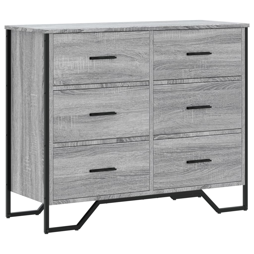vidaXL Comodă cu sertare, gri sonoma 91x35,5x74,5 cm lemn prelucrat vidaXL Comodă cu sertare, gri sonoma 91x35,5x74,5 cm lemn prelucrat
