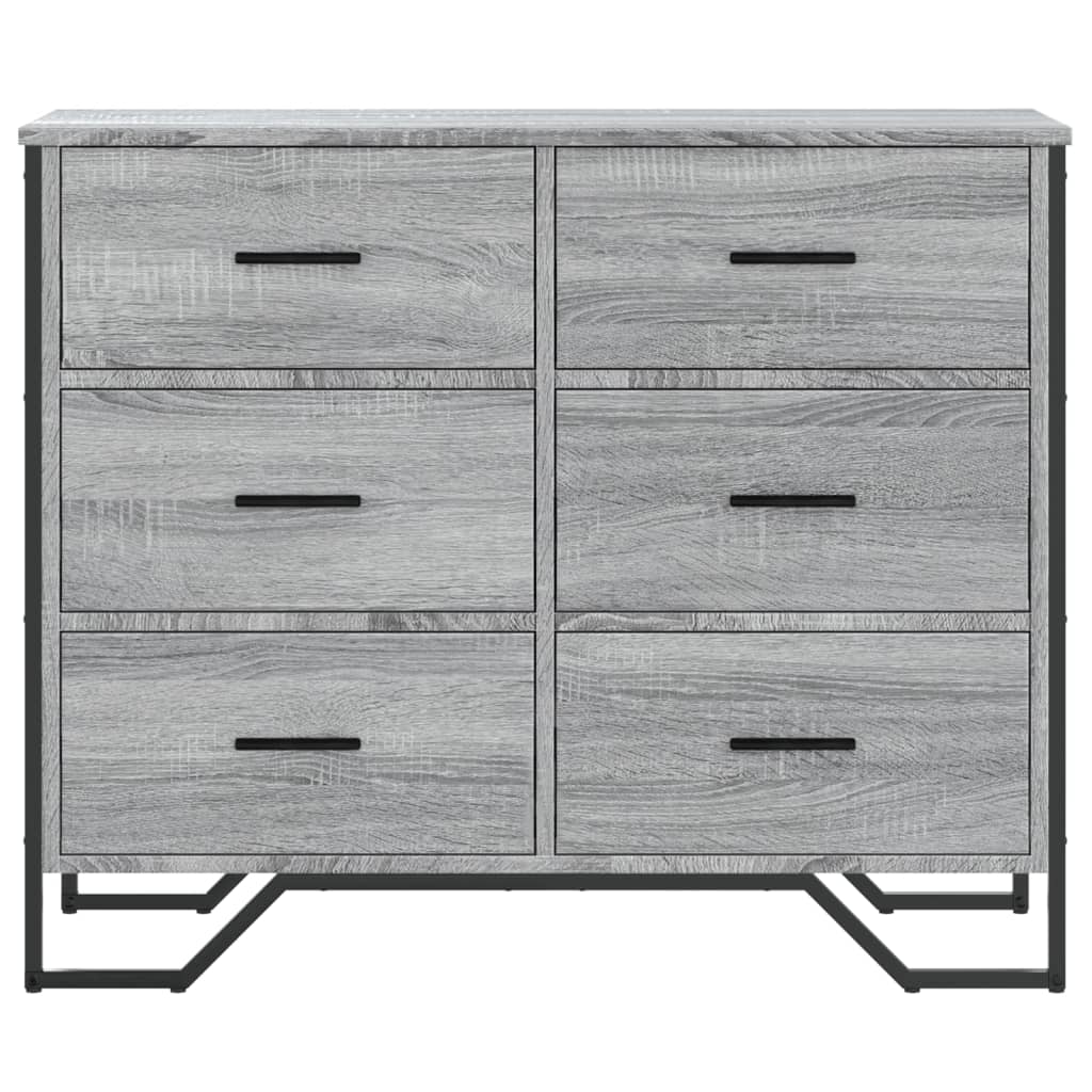 vidaXL Comodă cu sertare, gri sonoma 91x35,5x74,5 cm lemn prelucrat vidaXL Comodă cu sertare, gri sonoma 91x35,5x74,5 cm lemn prelucrat