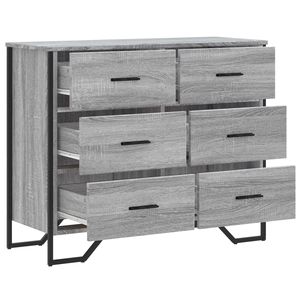 vidaXL Comodă cu sertare, gri sonoma 91x35,5x74,5 cm lemn prelucrat vidaXL Comodă cu sertare, gri sonoma 91x35,5x74,5 cm lemn prelucrat