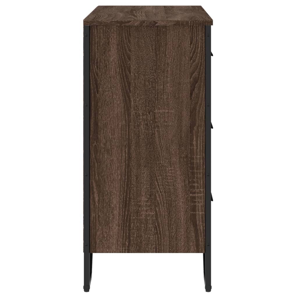 vidaXL Comodă cu sertare, stejar maro 91x35,5x74,5 cm lemn prelucrat vidaXL Comodă cu sertare, stejar maro 91x35,5x74,5 cm lemn prelucrat