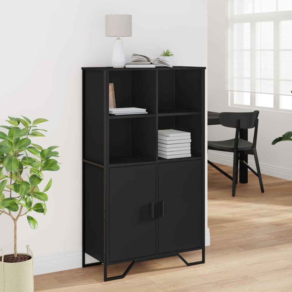 vidaXL Dulap înalt, negru, 79,5x35,5x137,5 cm, lemn prelucrat